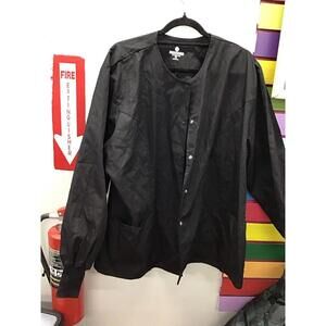 White swan fundamentals women’s work snap shirt 3X scrub chef black new